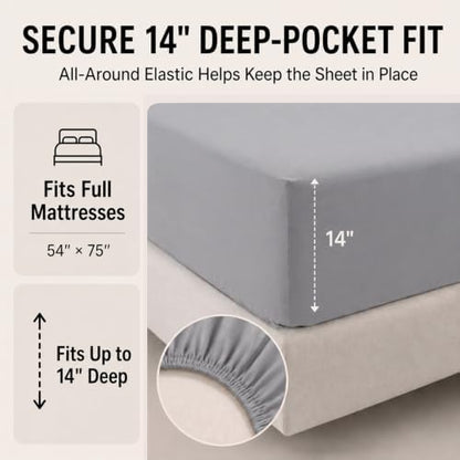 CozyLux Full Size Comforter Sets Grey - 7 Pieces Bed in a Bag