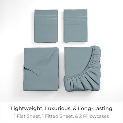 Mellanni Iconic 4-Piece, Ultra Soft Sheet Set (California King, Spa Blue)