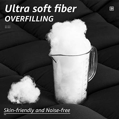 HYLEORY All Season Twin Size Bed Comforter - Cooling Down Alternative Quilted Duvet Insert with Corner Tabs - Winter Warm - Machine Washable - Dark Grey