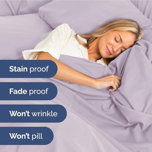 Extra Deep King Sheet Set - 4 Piece Breathable & Cooling - Light Lavender