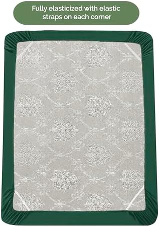 Elegant Comfort 1500 Premium Hotel Quality 18-21 Inches Deep - Extra Deep Pocket Single Fitted Sheet for High Mattress, Luxury and Softest, Smart Pocket - Wrinkle Free, Tw/Tw XL, Hunter Green