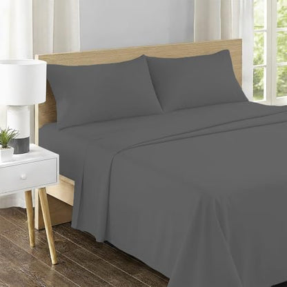 Feather & Stitch 100% Cotton Sateen 500 TC Split King Size Bed Sheet Set