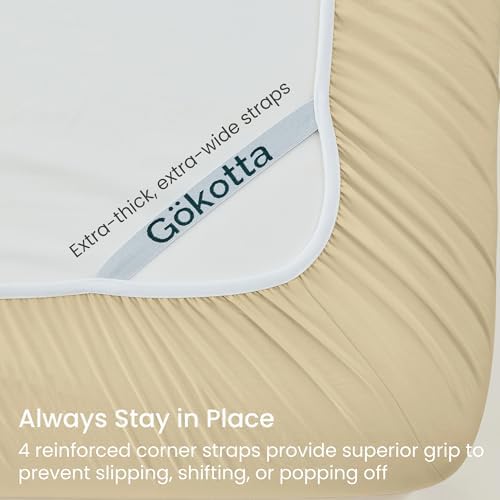 GOKOTTA 3 Piece Twin Sheet Set - Soft, Breathable & Cozy - Tan/Beige