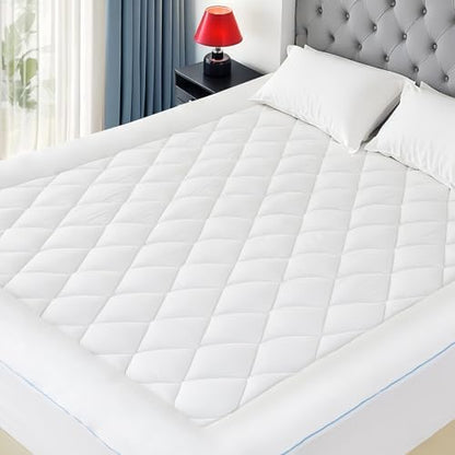 Full Mattress Pad Cotton Quilted Cover 8-22" Deep Pocket, Loft