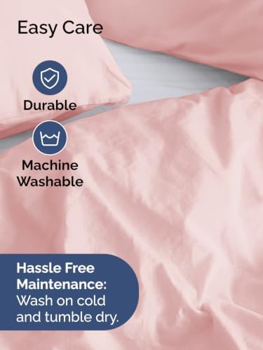 Duvet Cover Full Size - Soft 3 Piece with Zipper Closure - Baby Pink
