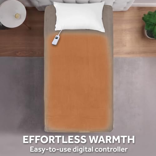 Sunbeam Electric Heated Blanket Royal Luxe Microplush Beige Full 84x72