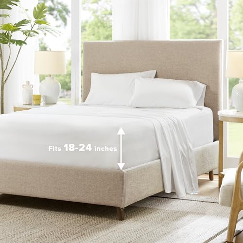 Comfort Spaces Coolmax Cooling Sheet Set, Queen Extra Deep Pocket 4 Piece