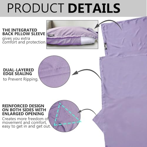 Frelaxy Ultralight Sleeping Bag Liner, Compact Travel Sheet, 3 Sizes