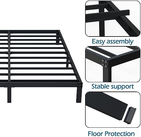 DiaOutro 9 Inch Full Size Bed Frame Heavy Duty Low Profile Metal Platform