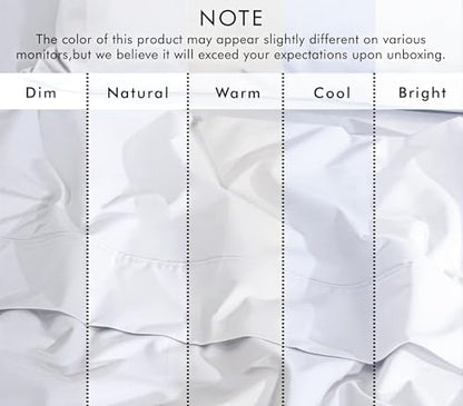 ZOYER 100% Cotton Sheets – California King Percale Bedding, Cooling & Breathable, Durable with a Crisp, Soft & Comfortable Feel, 14" Deep Pocket, 4-Piece Set, Bright White