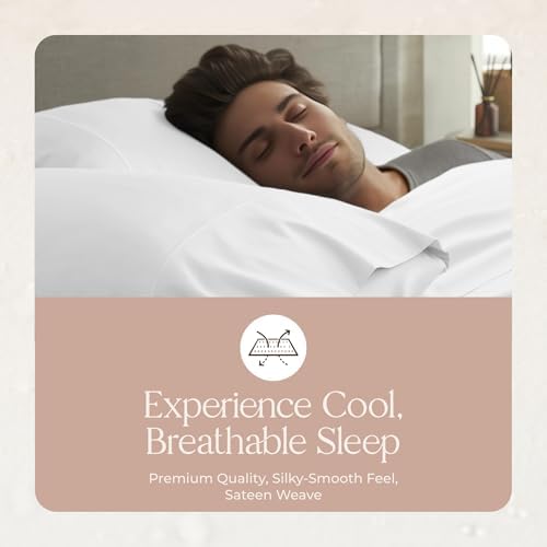 100% Organic Cotton Pillow Cases King Size Set of 2-100% Cotton Pillowcases GOTS Certified 300 Thread Count - Naturally Cooling Comfortable Breathable & Soft Pillow Cases (White, King)