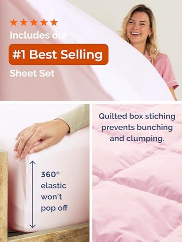 Full Comforter Set - 7 Piece Bed in a Bag Full Size Bed Set - Lavender Pink