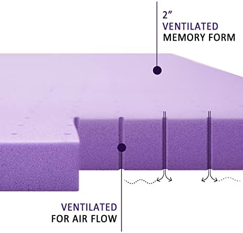 SINWEEK 3 Inch Gel Memory Foam Mattress Topper Ventilated Soft Pressure Relieve Mattress Pad, Breathable Bed Topper, CertiPUR-US Certified, California King Size