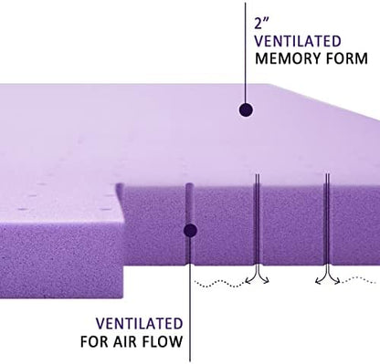 SINWEEK 3 Inch Gel Memory Foam Mattress Topper Ventilated Soft Pressure Relieve Mattress Pad, Breathable Bed Topper, CertiPUR-US Certified, California King Size