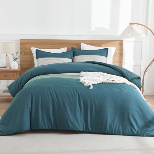 Litanika Full Comforter Set - 3 Pieces Stripe Bedding Comforter Sets