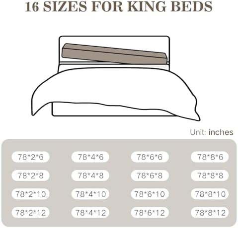 DEEPSHARK Bed Gap Filler for Headboard,Space Filler Between Bed and Wall Side,High-Density Sponge, Removable and Washable Cover（Beige-King-78 * 8 * 6in）