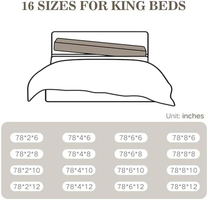 DEEPSHARK Bed Gap Filler for Headboard,Space Filler Between Bed and Wall Side,High-Density Sponge, Removable and Washable Cover（Beige-King-78 * 8 * 6in）