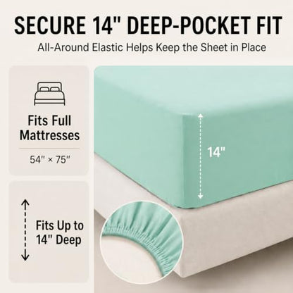 CozyLux Full Size Comforter Sets Mint Green - 7 Pieces Bed in a Bag