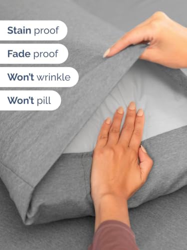 Extra Deep Split King Sheet Set - Breathable & Cooling - Heathered Grey