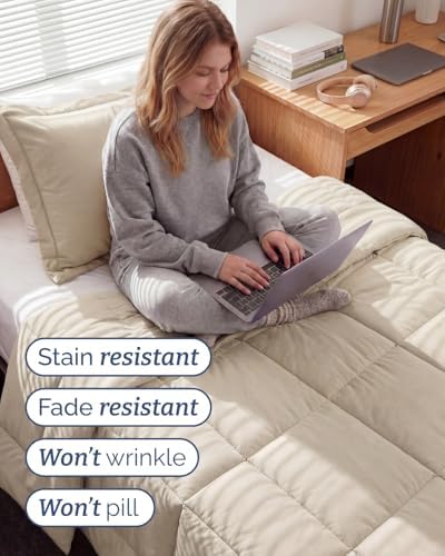 Twin XL Comforter Set - Wheat Bedding for All Seasons - 2 Piece Bed Set