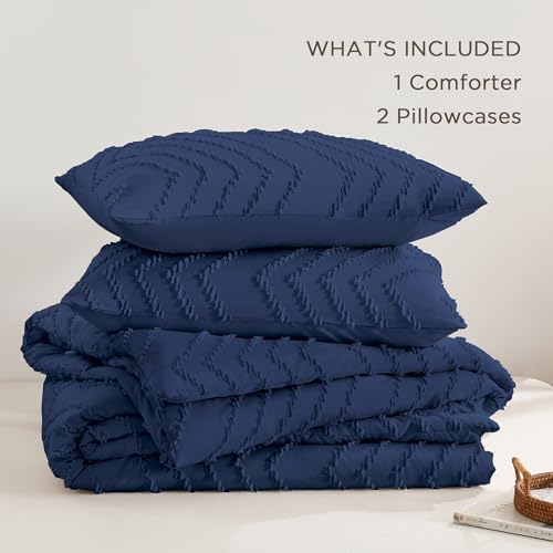 Andency Navy Blue Oversized King Comforter Set 120x98 Extra Large
