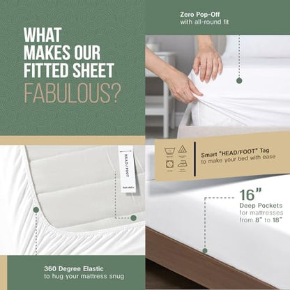 TEXAS LINEN CO. 100% Organic Cotton Sheets King Size - 4 PC Organic Cotton King Size Percale Weave Sheet Set, Soft, Cooling, Crisp & Breathable, 16" Deep Pocket Hotel Quality Bedding Set - (Teal)