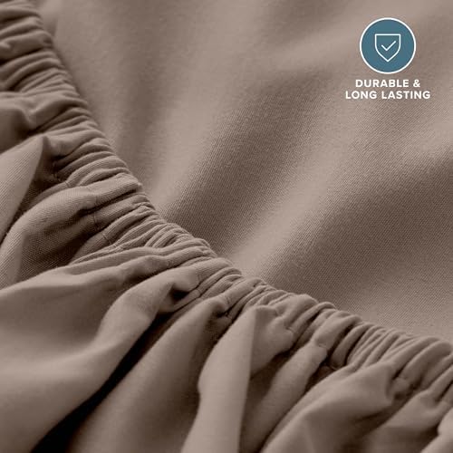 Bare Home Queen Fitted Sheet - 1800 Ultra-Soft (Queen, Taupe)