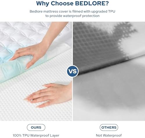 BEDLORE 2 Pack Waterproof Mattress Protector, Cal King Size Mattress Pad