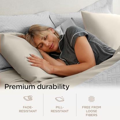 Threadmill 600 Thread Count Cotton Cal King Sheet Set, Sateen, Taupe