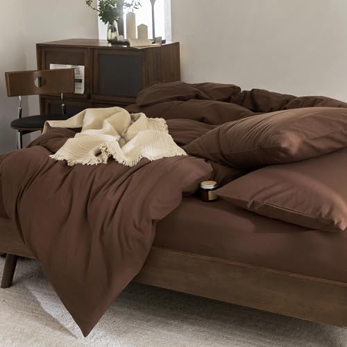 FOSSA Duvet Cover Set 100% Washed Cotton Linen Feel California King