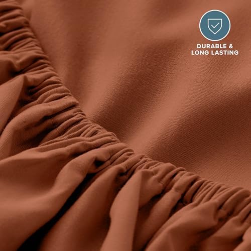 Bare Home Queen Fitted Sheet - 1800 Ultra-Soft (Queen, Terracotta)
