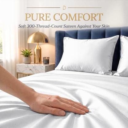 DECOLURE 100% Viscose Derived from Bamboo Sheets King Size | 4 Pc Bed Set