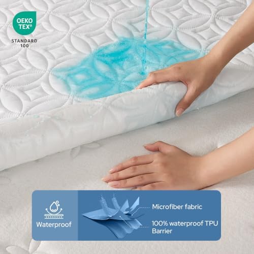 BEDLORE Waterproof Mattress Protector, Full XL Size Mattress Pad