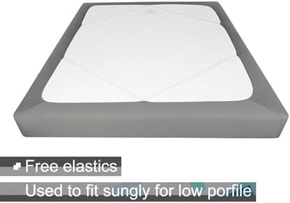 ALYVIA SPRING Twin Box Spring Cover Jersey Knit Stretchy, Light Gray