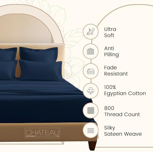 King Sheet Set, 4Piece 15" Deep Pocket Sheet & Pillowcase Sets - Dark Denim