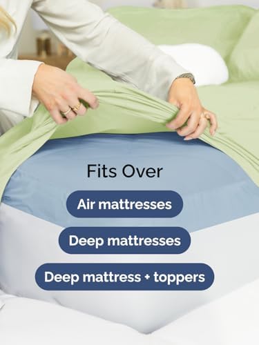 CGK Linens Extra Deep Full Fitted Sheet Only - Light Sage Green