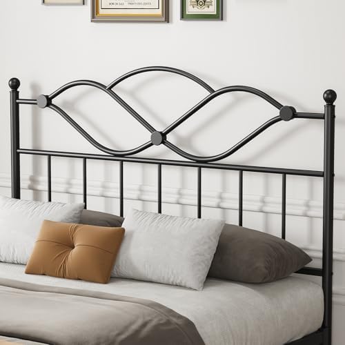Queen Size Headboard Only Vintage Platform Headboard for Bed Frame Black