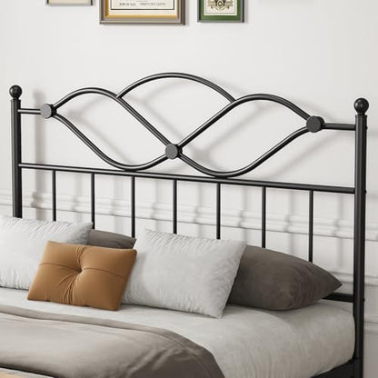Queen Size Headboard Only Vintage Platform Headboard for Bed Frame Black