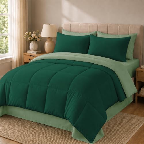 Anluoer Full Size Comforter Sets, 7 Piece Bed in a Bag Full Bedding Sets