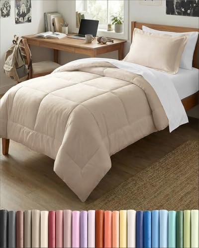 Twin Comforter Set - Wheat Bedding for All Seasons - Soft 2 Piece Bed Set