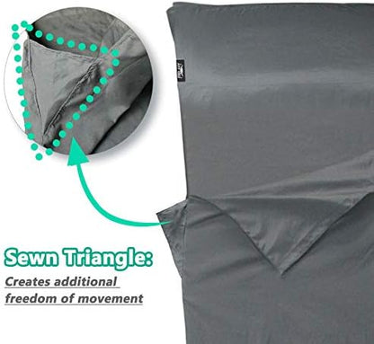 Frelaxy Sleeping Bag Liner, XL Travel Sheet for Camping, Hotels and Hostels