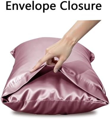 Vielit Satin Body Pillow Pillowcase 1pc,Silky Body Pillow Cover Similar to Silk Pillow Cases Soft Body Pillow Case 20x54 & Envelope Closure,Gift for Women Men Dusty Rose & 1 Satin Scunchie