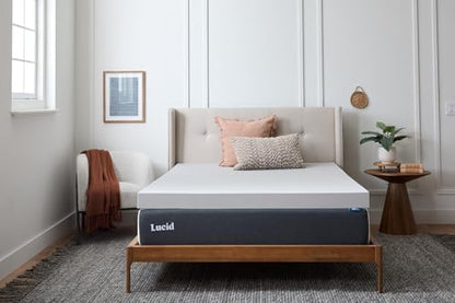 Lucid® 4" Bamboo Charcoal Memory Foam Topper – Extra Thick – Cal King