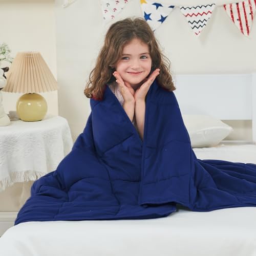 yescool Weighted Throw Blanket 10lbs, 41" x 60", Blue