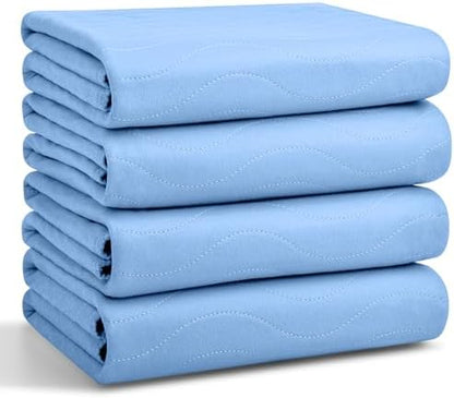 Washable Underpads, 34" x 36",4 Pack, Reusable Bedwetting Incontinence Pads