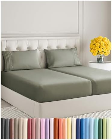 Split King Size 5 Piece Sheet Set - Soft & Cooling Bed Sheets - Dark Taupe