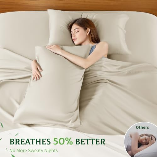 SONORO KATE 100% Viscose Derived from Bamboo_Sheets, Extra Deep Pocket,4PC