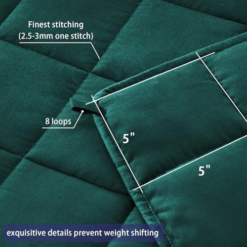 yescool Weighted Blanket for Adults 12lbs Twin Size, 48" x 72", Green