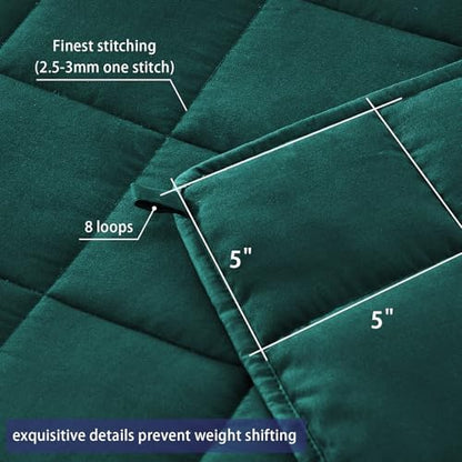 yescool Weighted Blanket for Adults 12lbs Twin Size, 48" x 72", Green