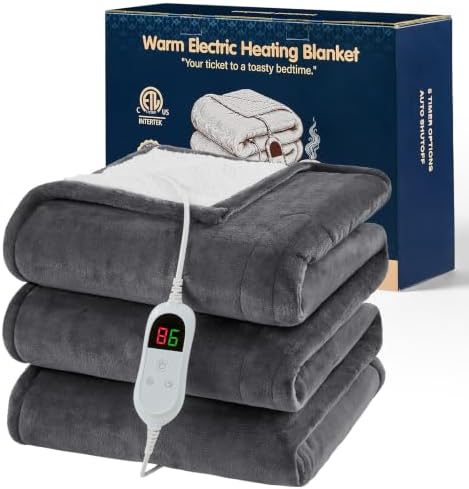 Heated Electric Throw Blanket,Heating Blanket, 50" x 60", Slate Grey